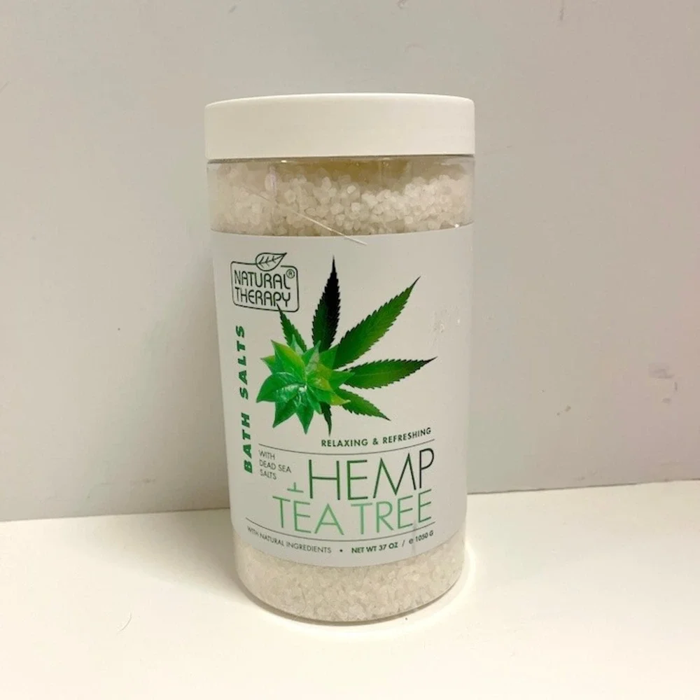 Natural Therapy Hemp Tea‎ Tree Bath Salts NEW 37oz Jar Natural Ingredients